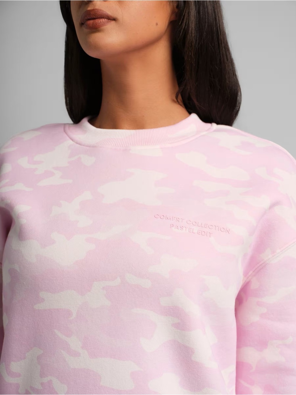 Relaxed Pink Camo Crewneck Sweatshirt - Picture 8 of 8